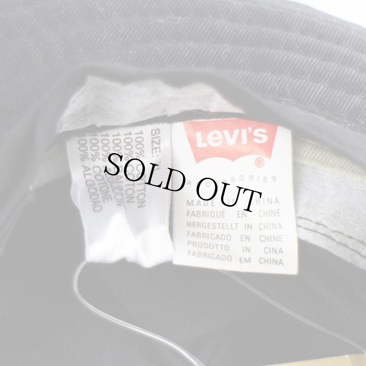 画像7: デッドストック★Levi'sリーバイス コットン ポークパイハット 黒×ベージュ XL (7)
