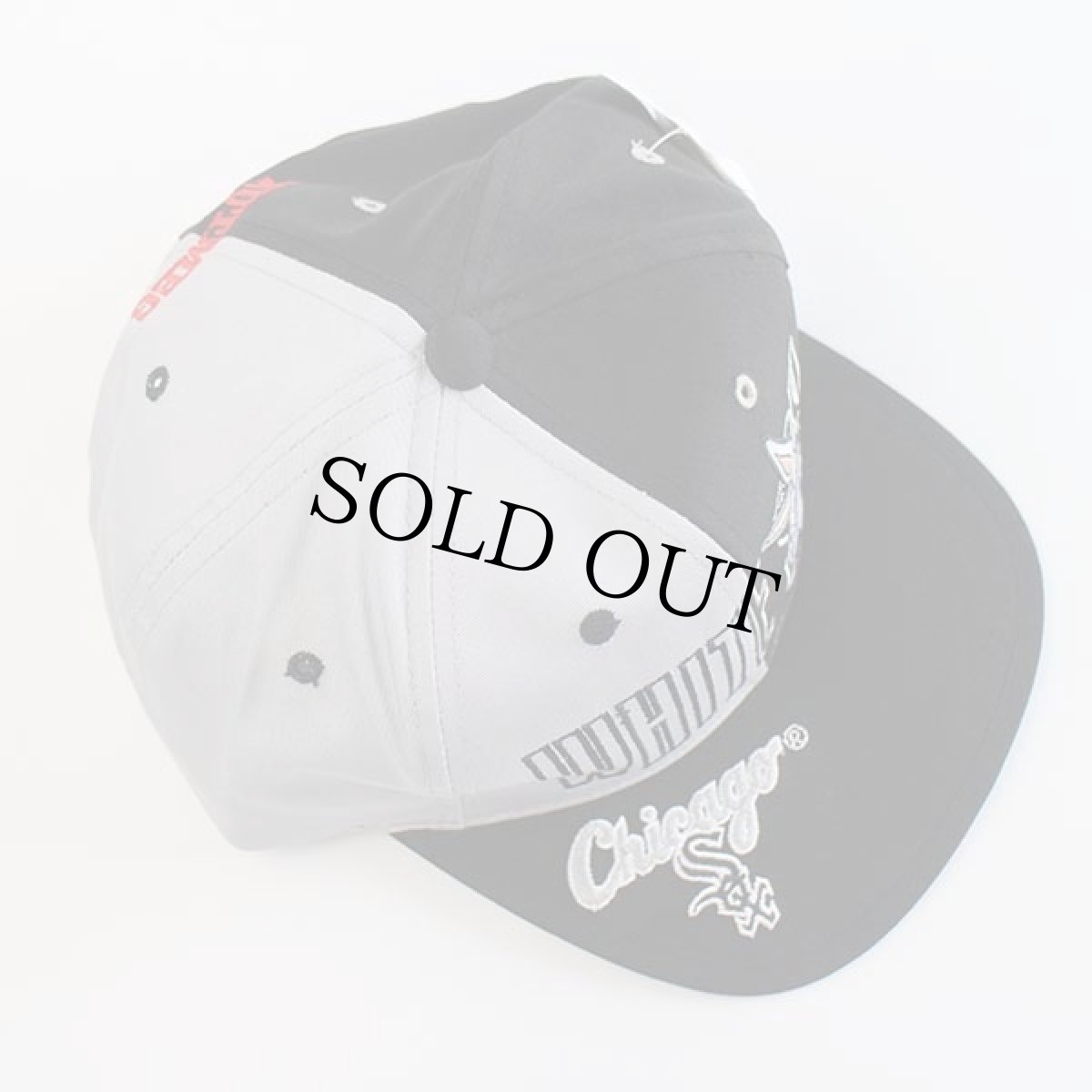 画像3: デッドストック★00s MLB WHITE SOX × バッグスバニー刺繍 バイカラー ベースボールキャップ 黒×グレー (3)