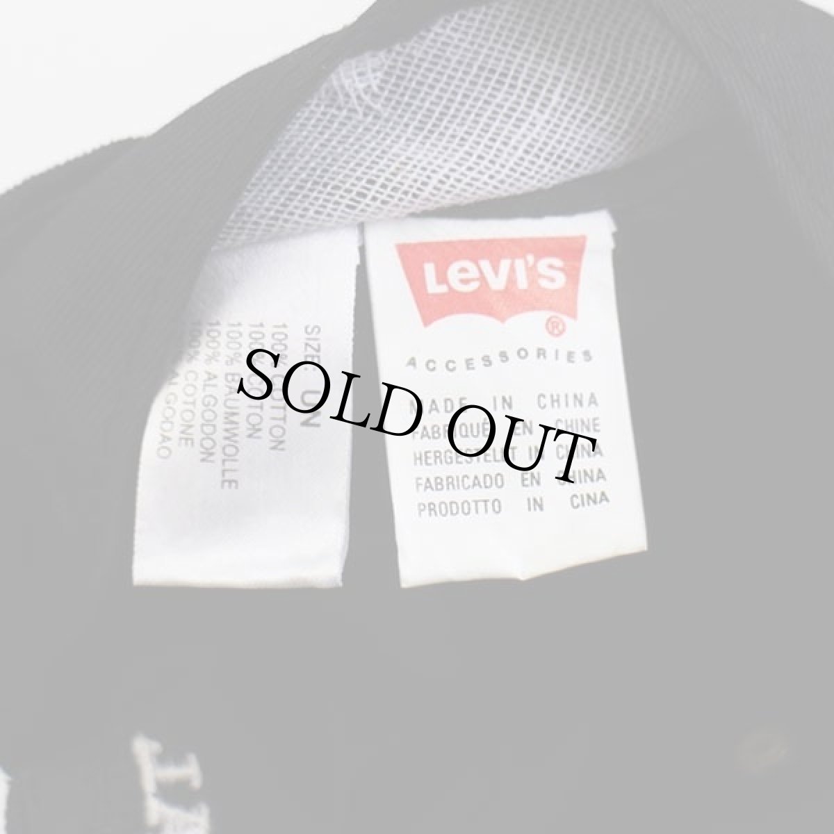 画像4: デッドストック★Levi'sリーバイス ロゴ刺繍 コットンキャップ 黒 (4)