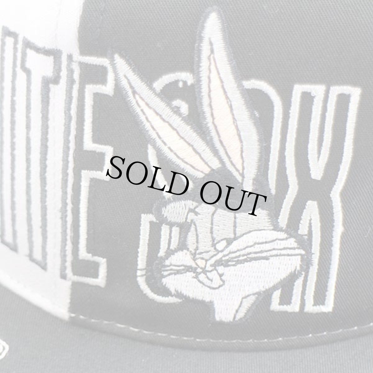 画像4: デッドストック★00s MLB WHITE SOX × バッグスバニー刺繍 バイカラー ベースボールキャップ 黒×グレー (4)