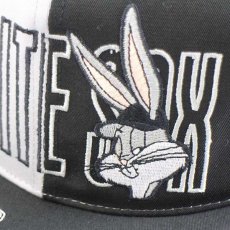 画像4: デッドストック★00s MLB WHITE SOX ホワイトソックス×バッグスバニー刺繍 バイカラー ベースボールキャップ 黒×グレー (4)