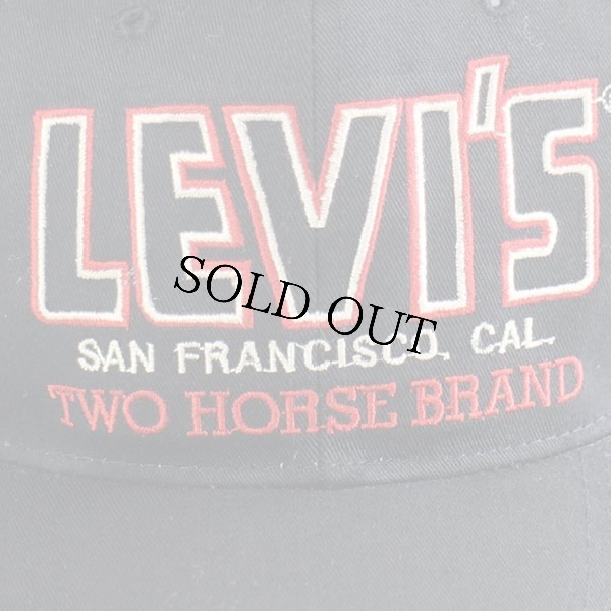 画像4: デッドストック★Levi'sリーバイス ロゴ刺繍 コットンキャップ 黒 (4)