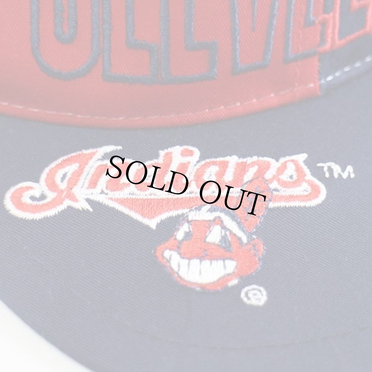 画像5: デッドストック★00s MLB CLEVELAND Indiansインディアンス×バッグスバニー刺繍 バイカラー ベースボールキャップ紺×赤 (5)