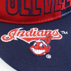 画像5: デッドストック★00s MLB CLEVELAND Indiansインディアンス×バッグスバニー刺繍 バイカラー ベースボールキャップ紺×赤 (5)