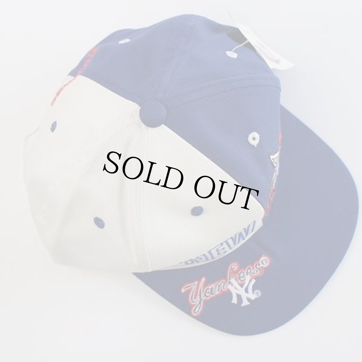 画像3: デッドストック★00s MLB NewYork Yankees ヤンキース×バッグスバニー刺繍 バイカラー ベースボールキャップ 青×白 (3)