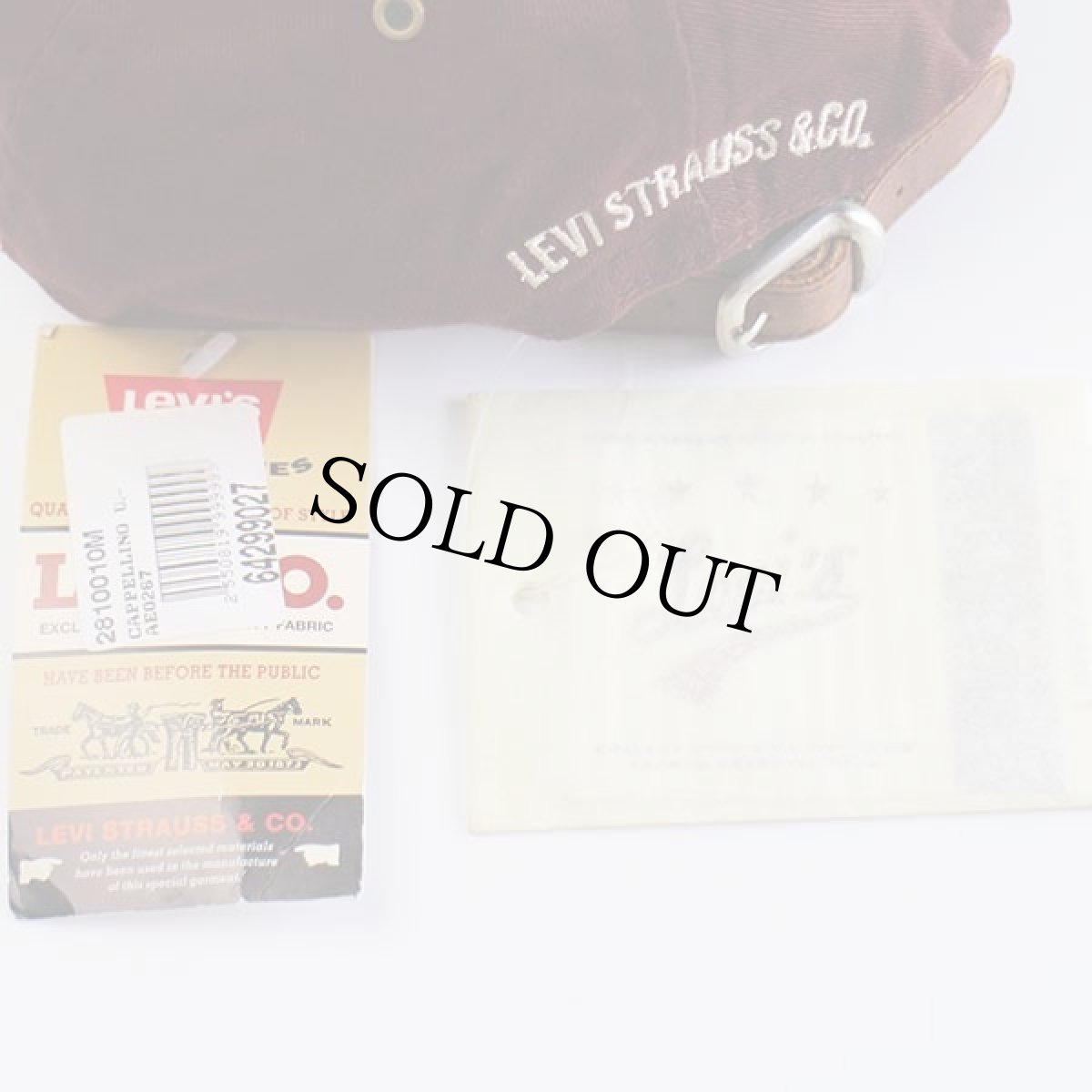 画像5: デッドストック★Levi'sリーバイス ロゴ刺繍 コットンキャップ バーガンディ (5)