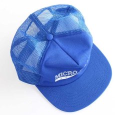 画像3: 80s USA製 MICRO CRAFT TECHNOLOGY メッシュキャップ 青 (3)