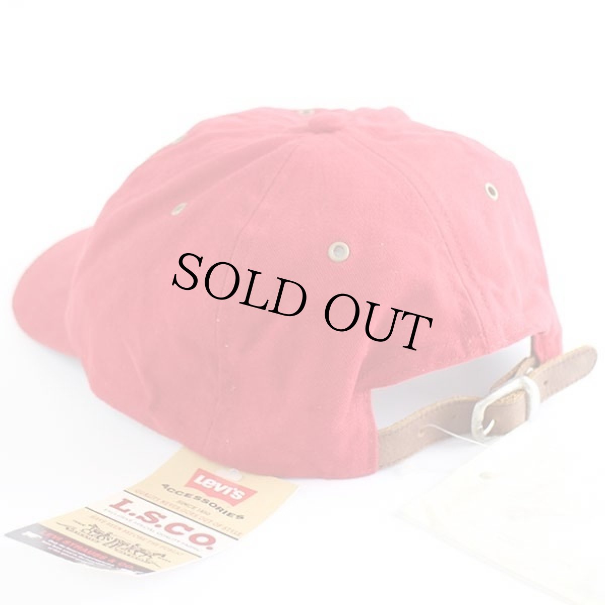 画像2: デッドストック★Levi'sリーバイス ロゴ刺繍 コットンキャップ 赤 (2)