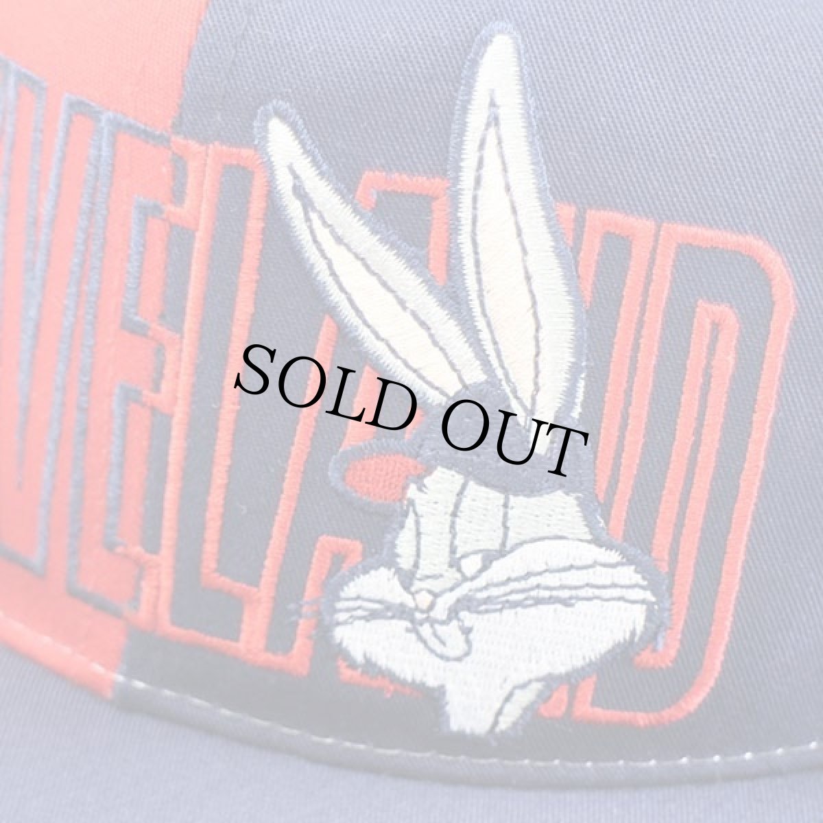 画像4: デッドストック★00s MLB CLEVELAND Indiansインディアンス×バッグスバニー刺繍 バイカラー ベースボールキャップ紺×赤 (4)