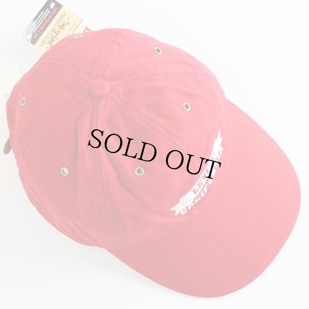 画像3: デッドストック★Levi'sリーバイス ロゴ刺繍 コットンキャップ 赤 (3)