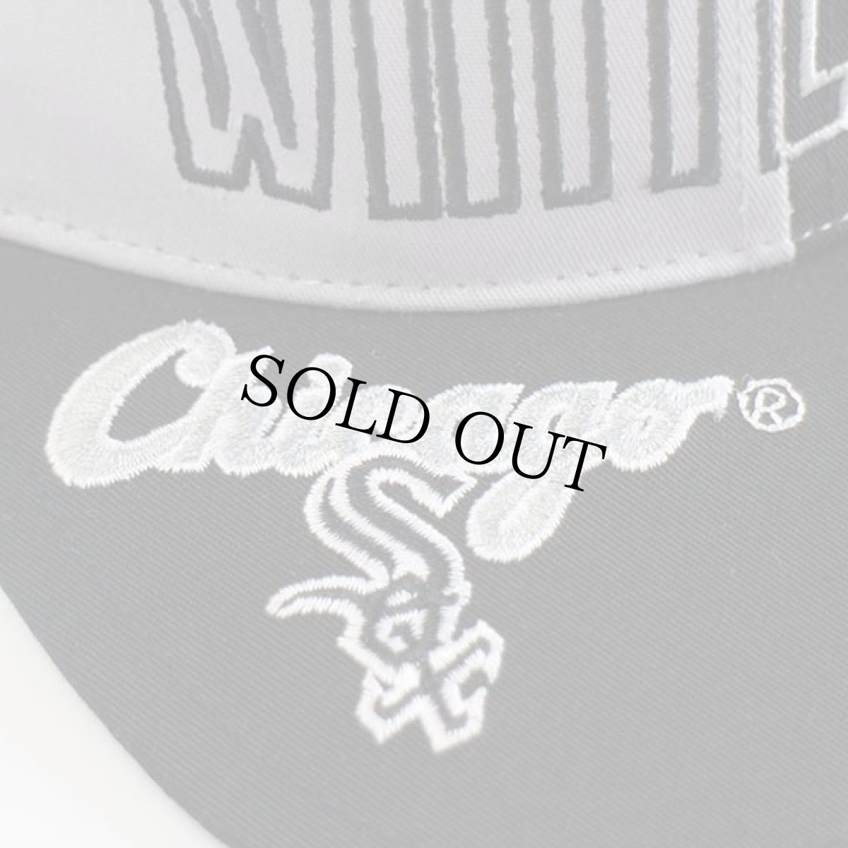 画像5: デッドストック★00s MLB WHITE SOX × バッグスバニー刺繍 バイカラー ベースボールキャップ 黒×グレー (5)