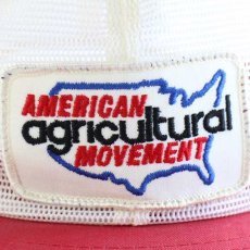 画像5: 80s AMERICAN agricultural MOVEMENT パッチ付き ツートン オールメッシュキャップ 白×赤 (5)