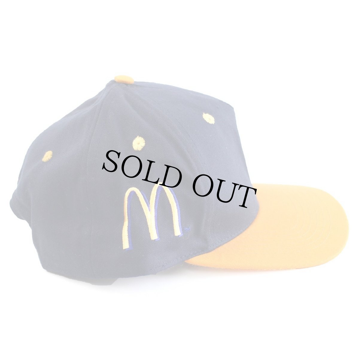 画像3: デッドストック★NBA×McDonald'sマクドナルド ロゴ刺繍 ツートン キャップ 紺×黄 (3)