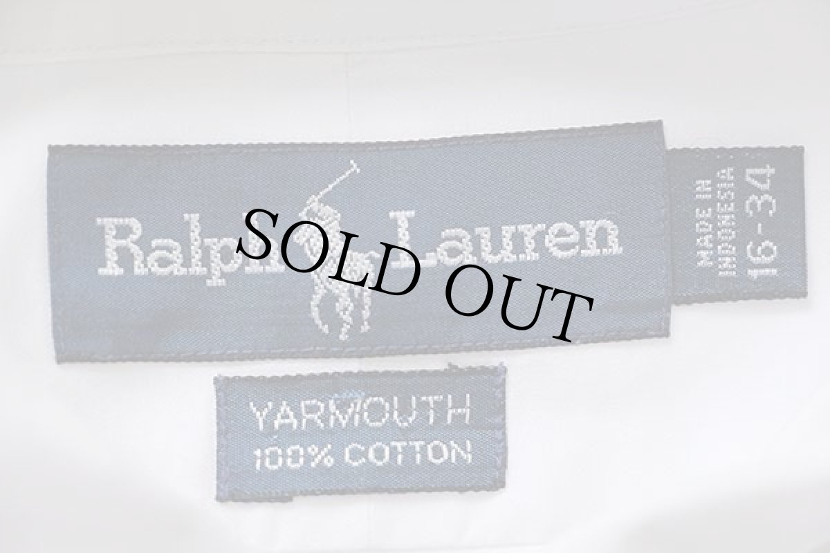 画像4: ラルフローレン ワンポイント ボタンダウン コットンシャツ 白 16-34 (4)