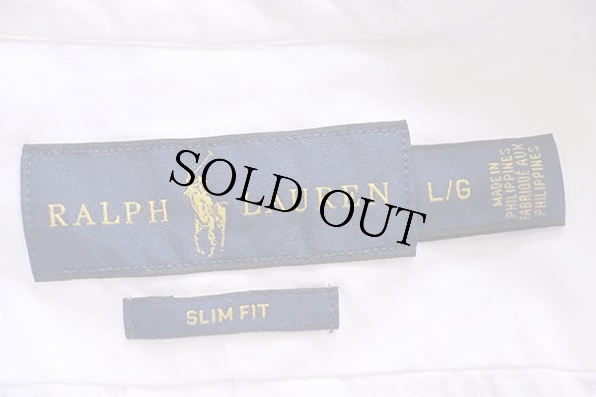 画像4: ラルフローレン ワンポイント ボタンダウン コットンシャツ 白 L (4)