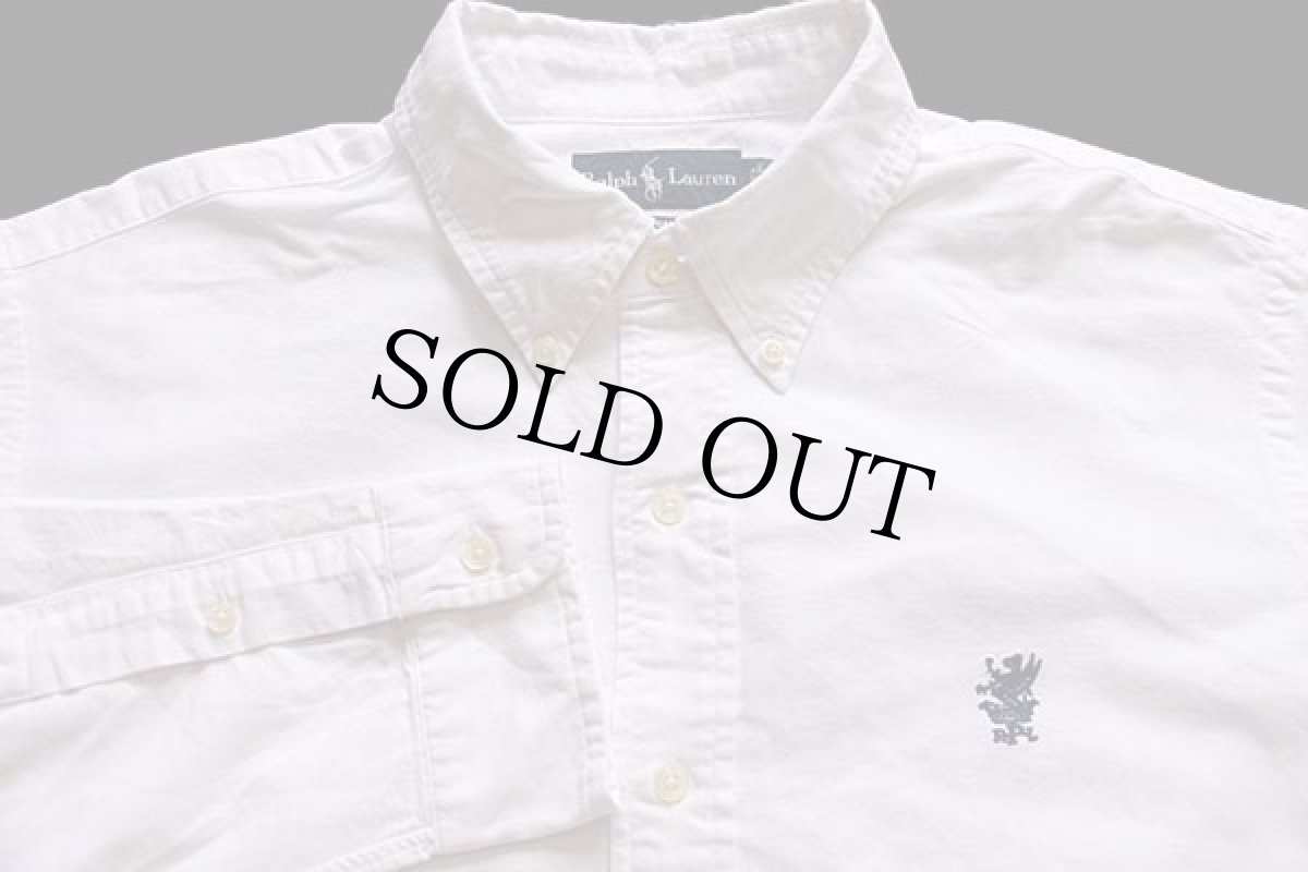 画像3: ラルフローレン ワンポイント ボタンダウン オックスフォード コットンシャツ 白 XL (3)