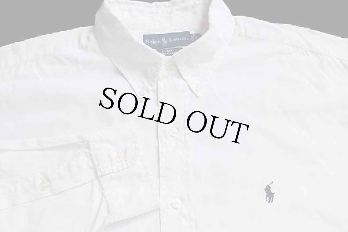 画像3: ラルフローレン ワンポイント ボタンダウン コットンシャツ 白 XL★A (3)