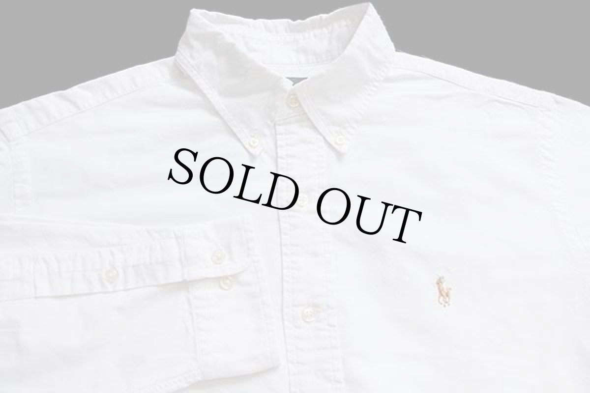 画像3: ラルフローレン ワンポイント ボタンダウン オックスフォード コットンシャツ 白 16 (3)