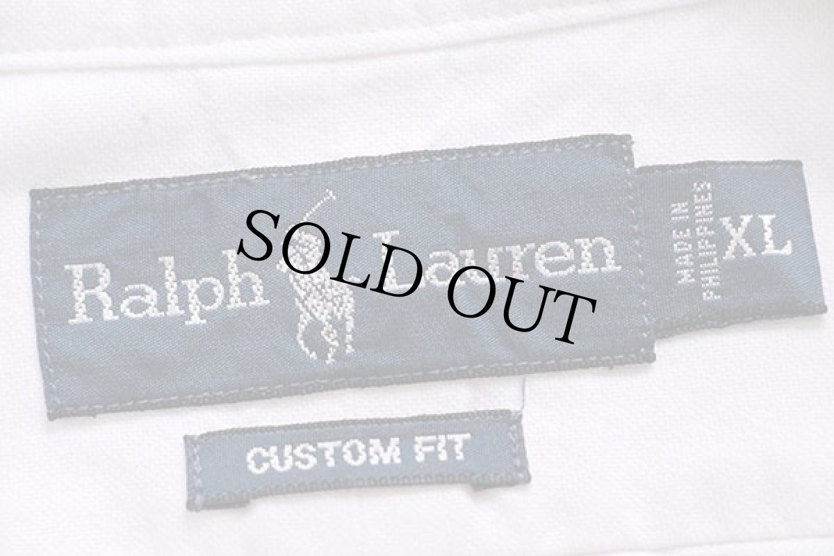 画像4: ラルフローレン ワンポイント ボタンダウン オックスフォード コットンシャツ 白 XL (4)