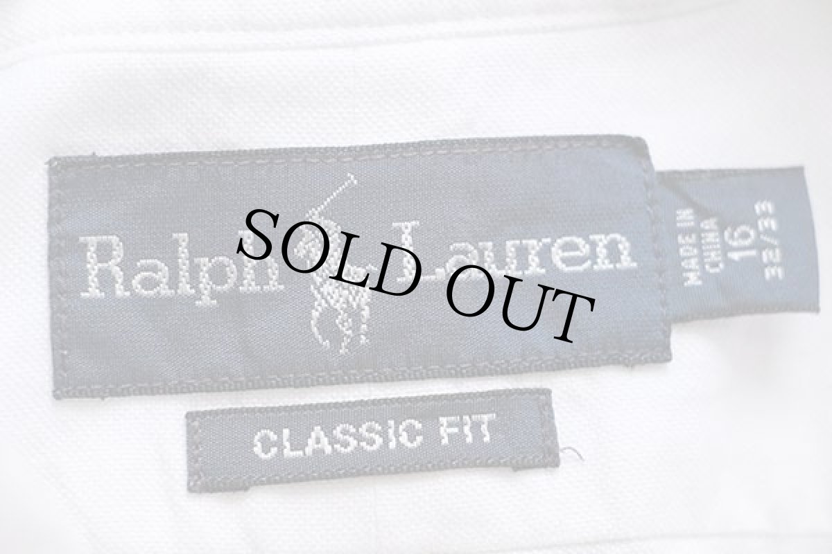 画像4: ラルフローレン ワンポイント ボタンダウン オックスフォード コットンシャツ 白 16 (4)