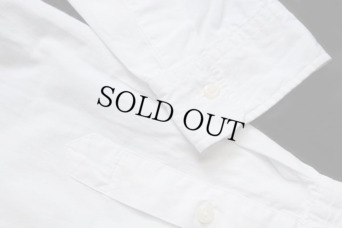 画像5: 90s ポロ ラルフローレン ワンポイント バンドカラー コットンシャツ 白 L (5)