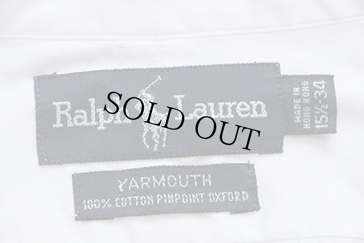 画像4: 90s ラルフローレン ワンポイント ボタンダウン ピンポイント オックスフォード コットンシャツ 白 15.5 (4)