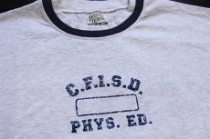 画像4: デッドストック★90s USA製 C.F.I.S.D. PHYS.ED. レイヤードネック コットンTシャツ 杢ライトグレー XL★A (4)