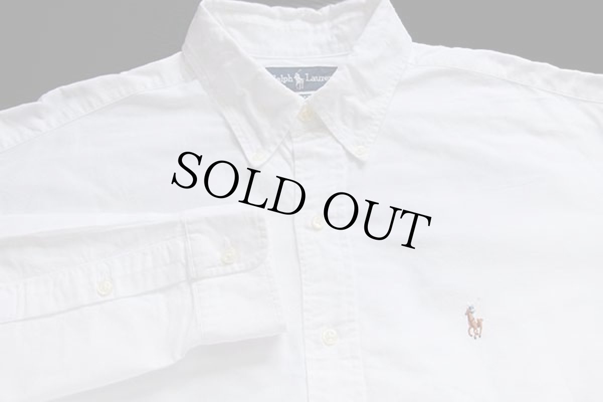 画像3: ラルフローレン ワンポイント ボタンダウン オックスフォード コットンシャツ 白★P (3)