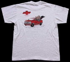 画像3: 90s USA製 Mike Smith Motors chevy 両面プリント Tシャツ 杢ライトグレー L (3)