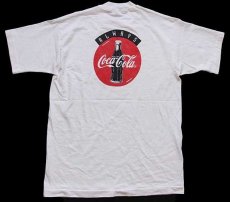 画像3: 90s USA製 HOTTER'N HELL HUNDRED ロードバイク Coca-Colaコカコーラ 両面プリント コットンTシャツ 生成り L (3)