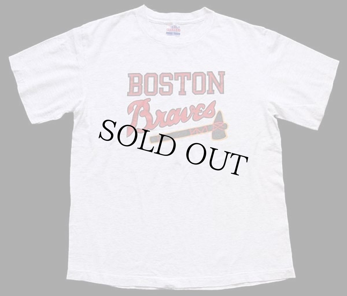 画像2: 90s USA製 MLB BOSTON Braves コットンTシャツ 杢ライトグレー L (2)