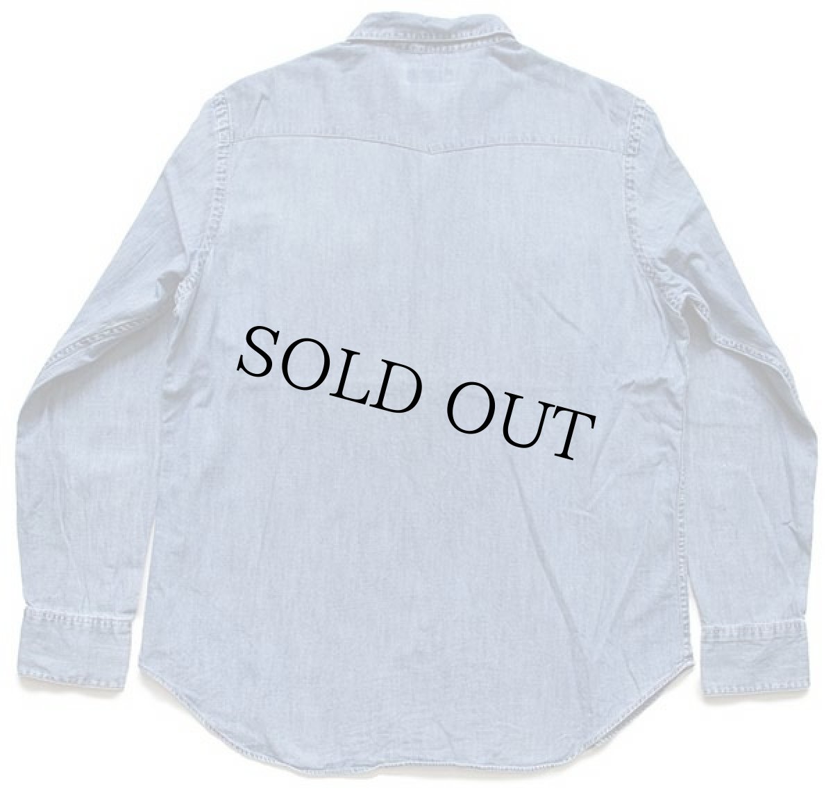 画像2: ポロ ラルフローレン ビンテージ加工 デニム ウエスタンシャツ L (2)