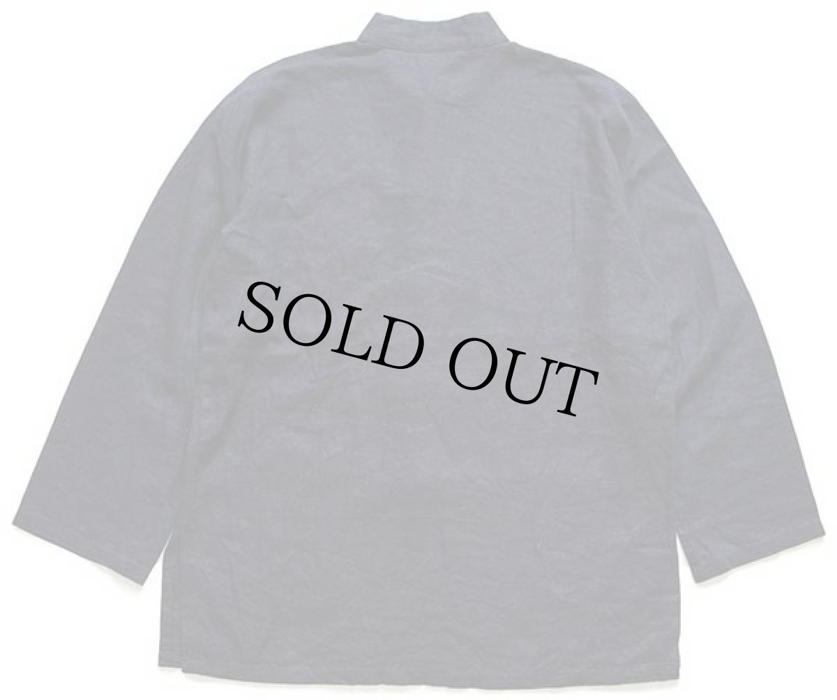 画像2: 龍 刺繍 リネン チャイナシャツ 濃紺 S (2)