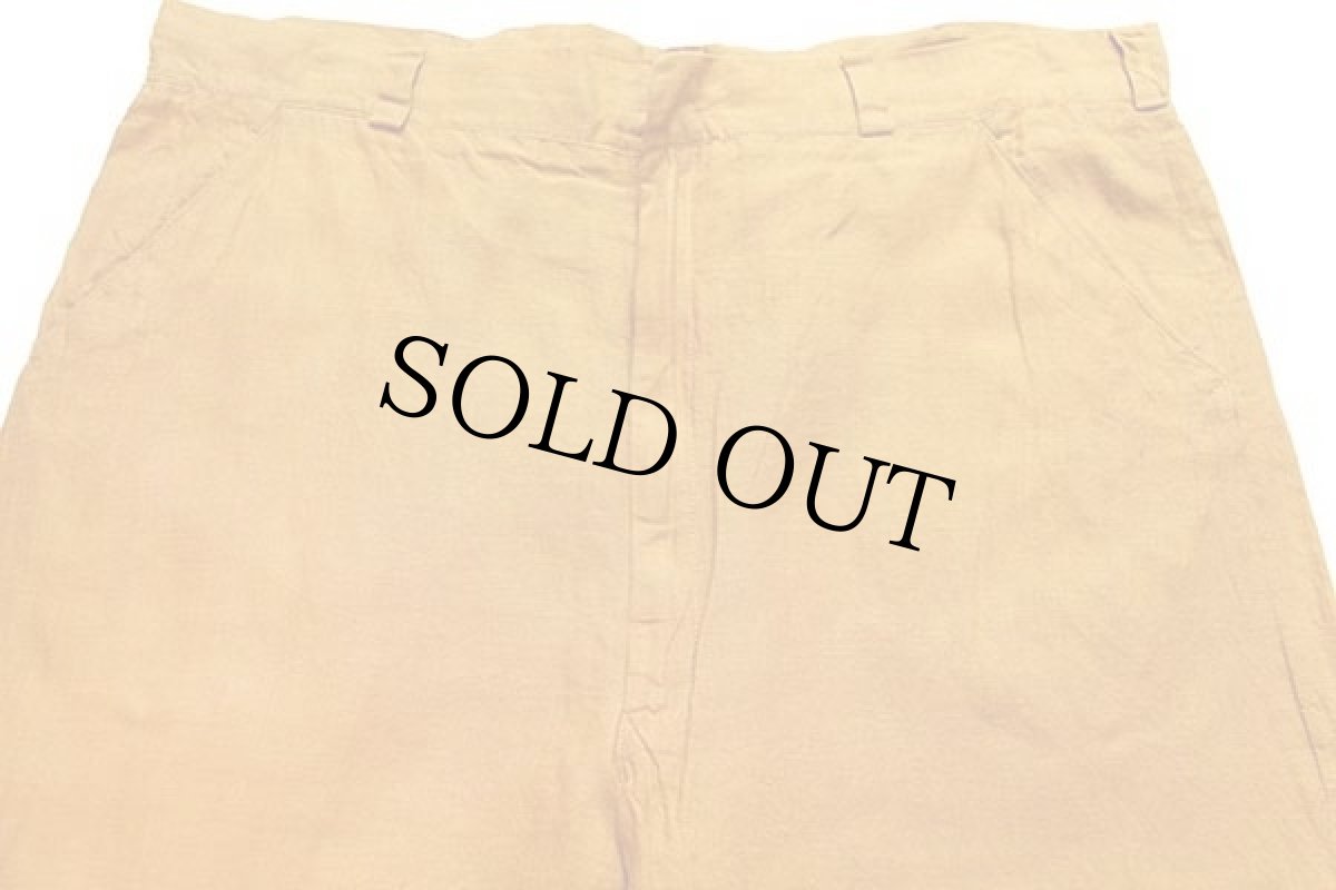 画像4: ビンテージ UNKNOWN リネンパンツ マスタード w36 (4)