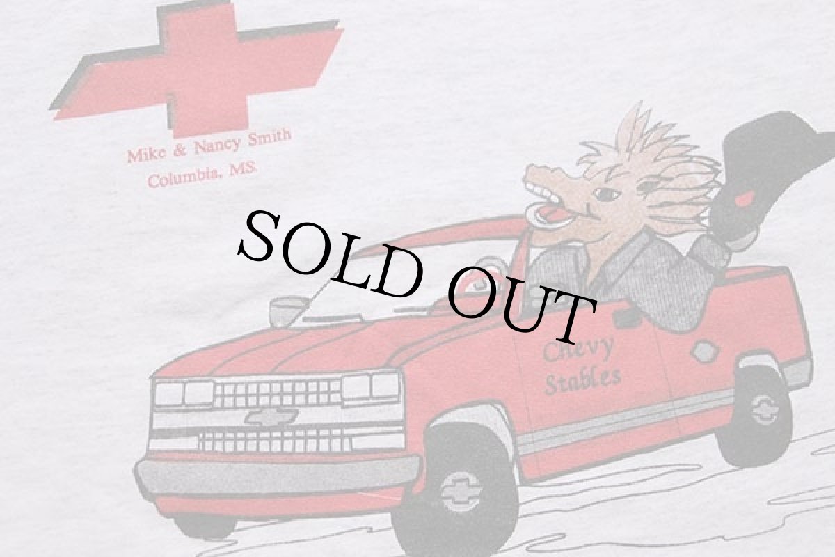 画像4: 90s USA製 Mike Smith Motors chevy 両面プリント Tシャツ 杢ライトグレー L (4)