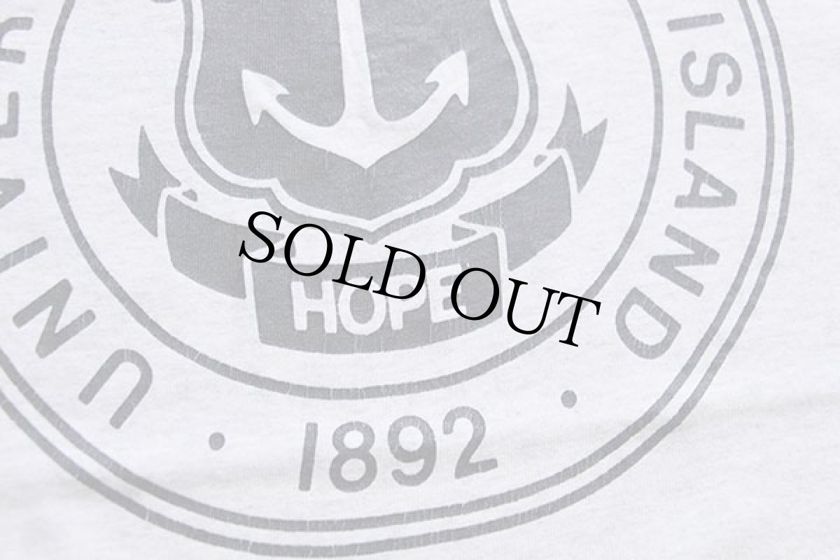 画像4: 90s USA製 UNIVERSITY OF RHODE ISLAND ひび割れプリント Tシャツ 杢ライトグレー L (4)