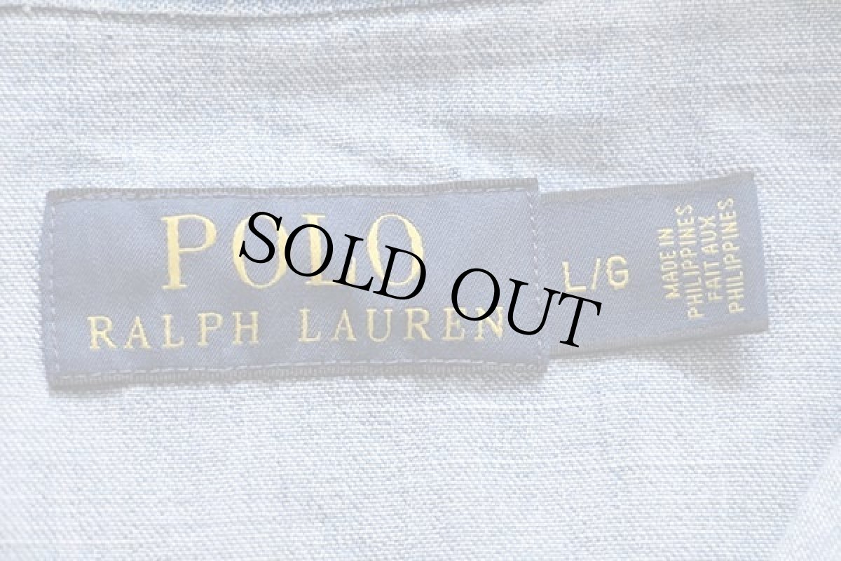 画像4: ポロ ラルフローレン ビンテージ加工 デニム ウエスタンシャツ L (4)