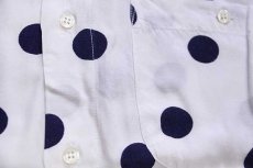 画像5: 80s TIPO'S COLLECTION ドット柄 半袖 レーヨンシャツ 白×紺 (5)