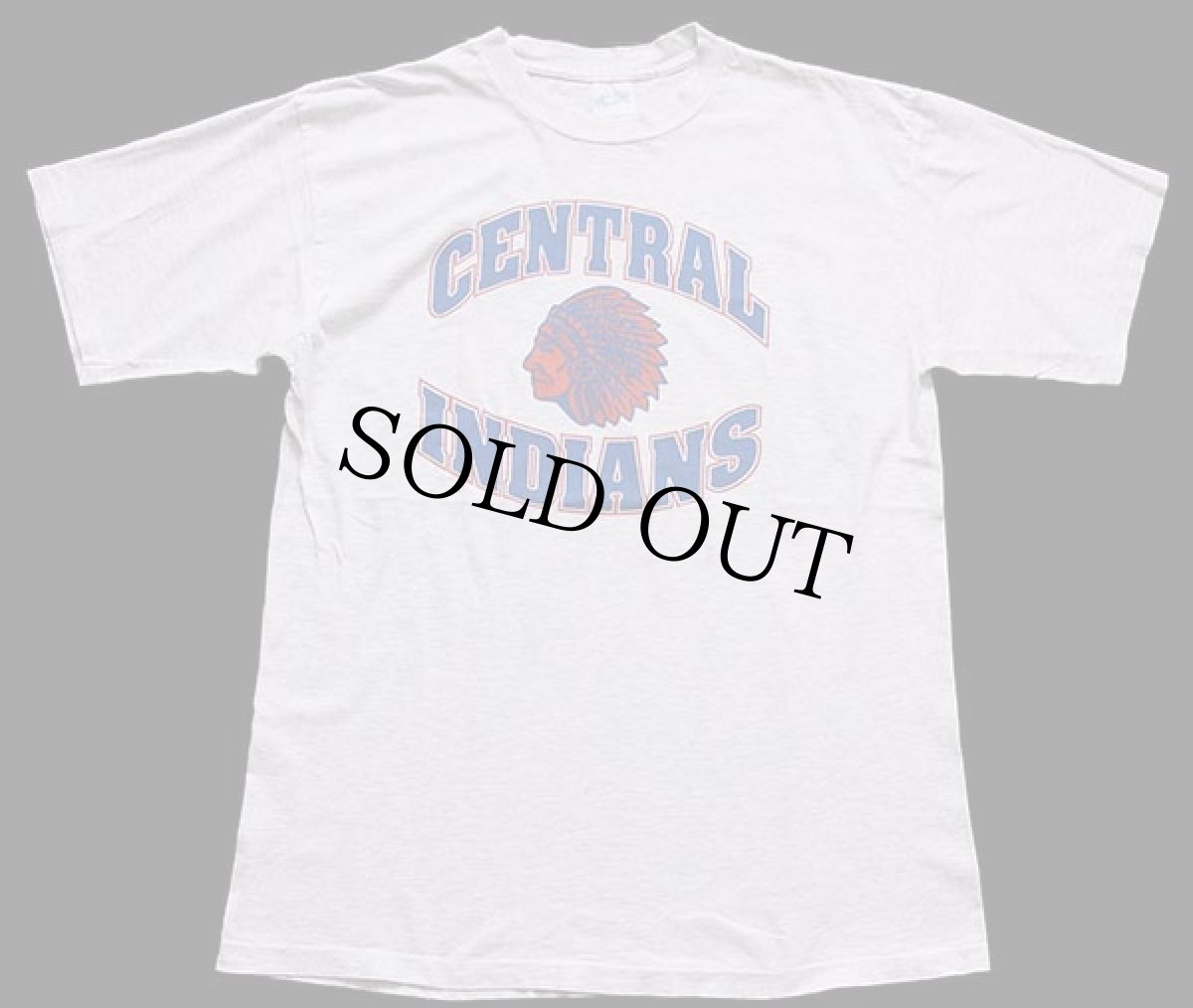 画像2: 90s USA製 CENTRAL INDIANS インディアンヘッド コットンTシャツ 杢ライトグレー L (2)