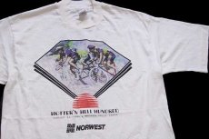 画像1: 90s USA製 HOTTER'N HELL HUNDRED ロードバイク Coca-Colaコカコーラ 両面プリント コットンTシャツ 生成り L (1)