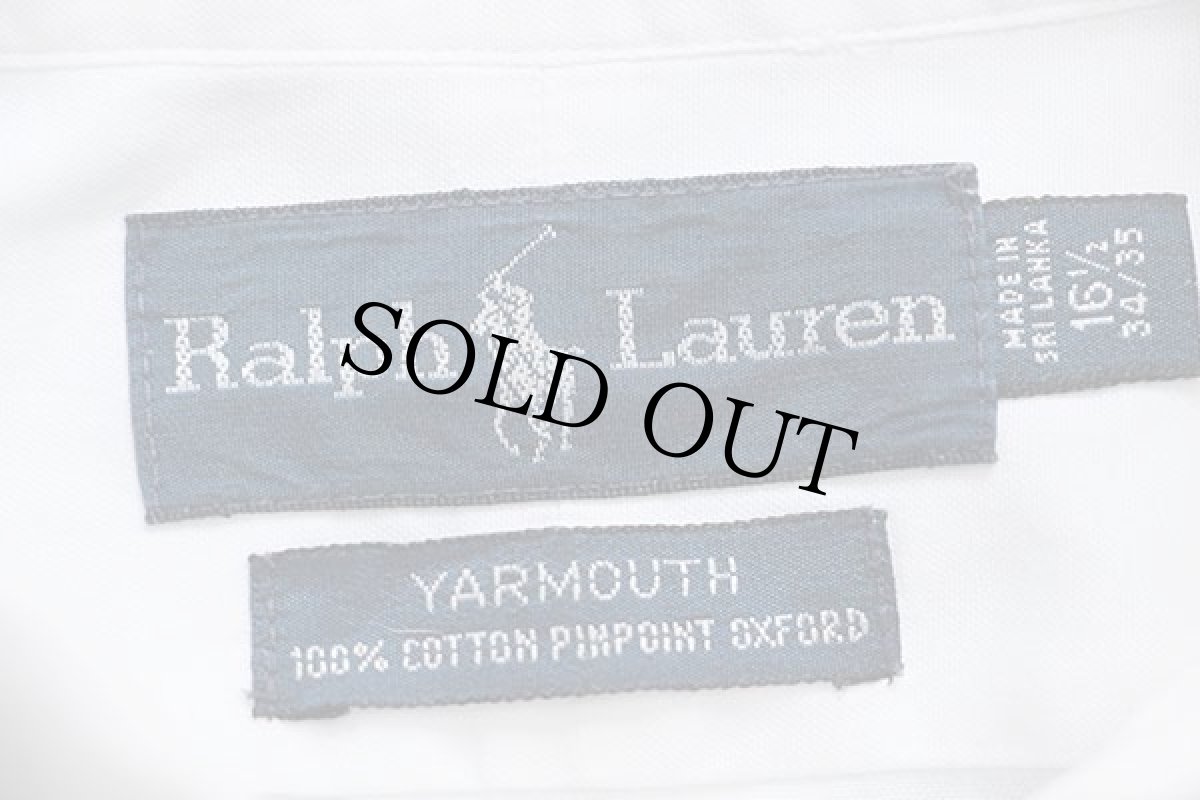 画像4: ラルフローレン ワンポイント ボタンダウン ピンポイント オックスフォード コットンシャツ 白 16.5★C (4)