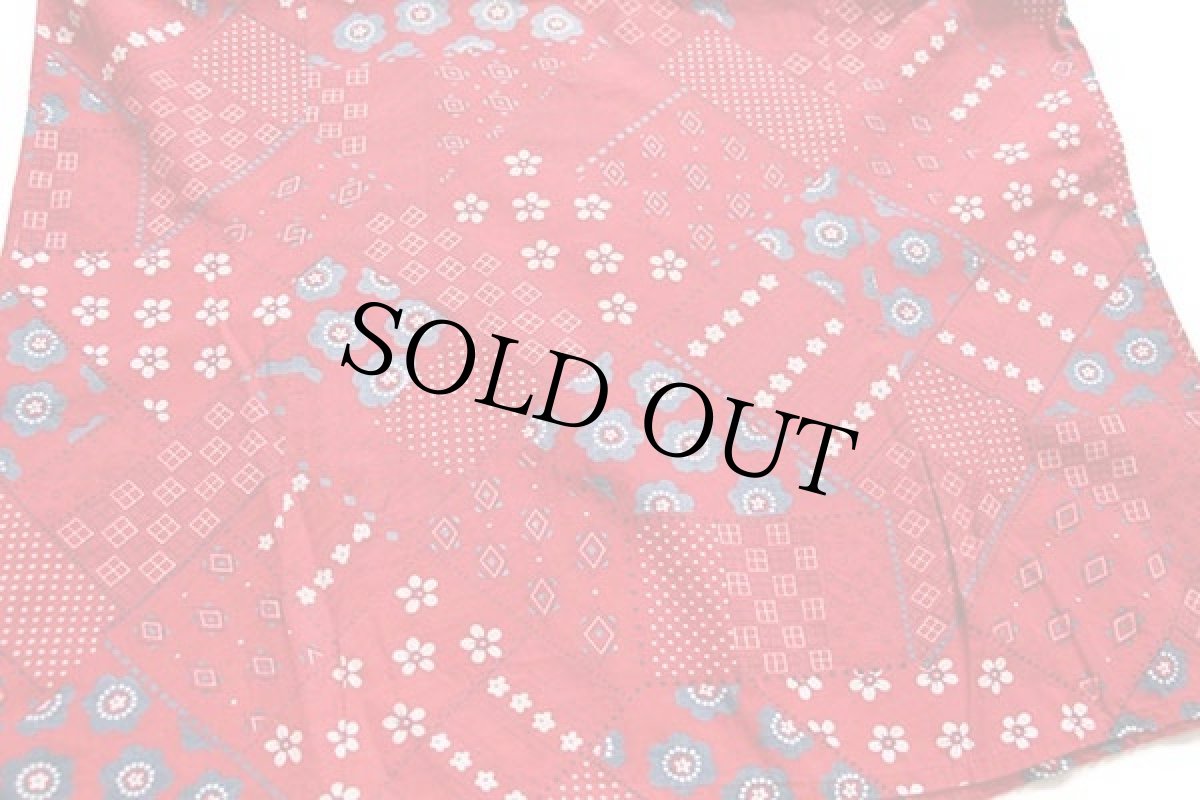 画像5: 70s THE COUNTY SEAT バンダナ パッチワーク柄 ウエスタンシャツ 赤 M (5)