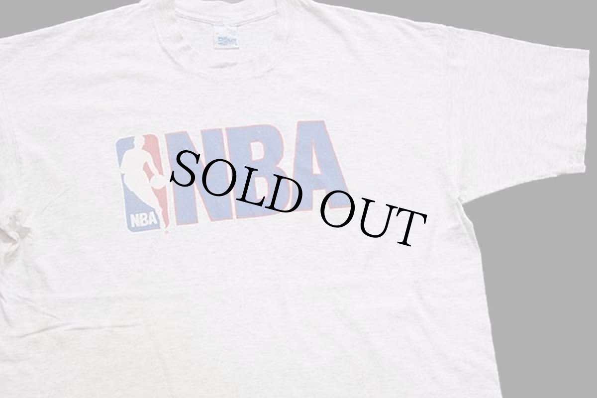 画像1: 90s USA製 NBA ビッグロゴ Tシャツ 杢ライトグレー XL (1)