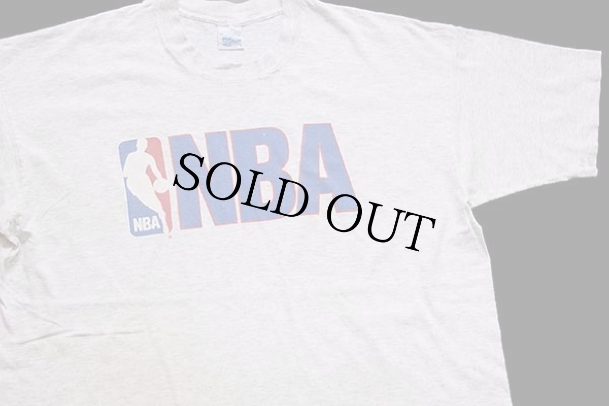 画像1: 90s USA製 SALEM NBA ビッグロゴ Tシャツ 杢ライトグレー XL (1)