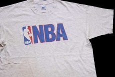 画像1: 90s USA製 SALEM NBA ビッグロゴ Tシャツ 杢ライトグレー XL (1)