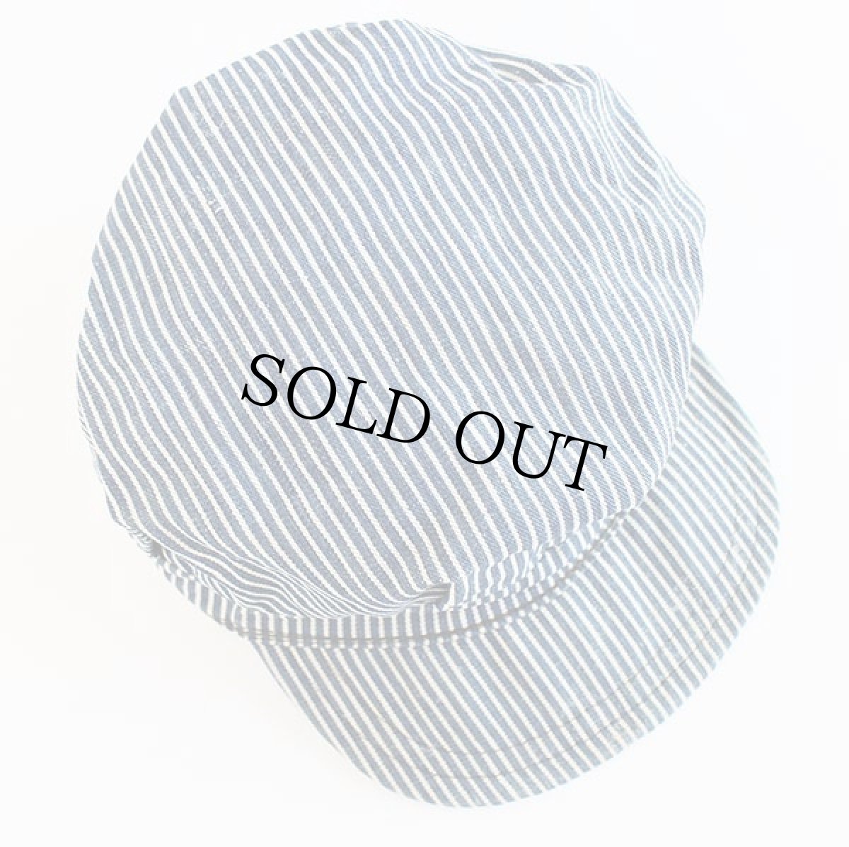 画像3: 70s UNKNOWN ヒッコリー ストライプ ワークキャップ 7 3/8 (3)