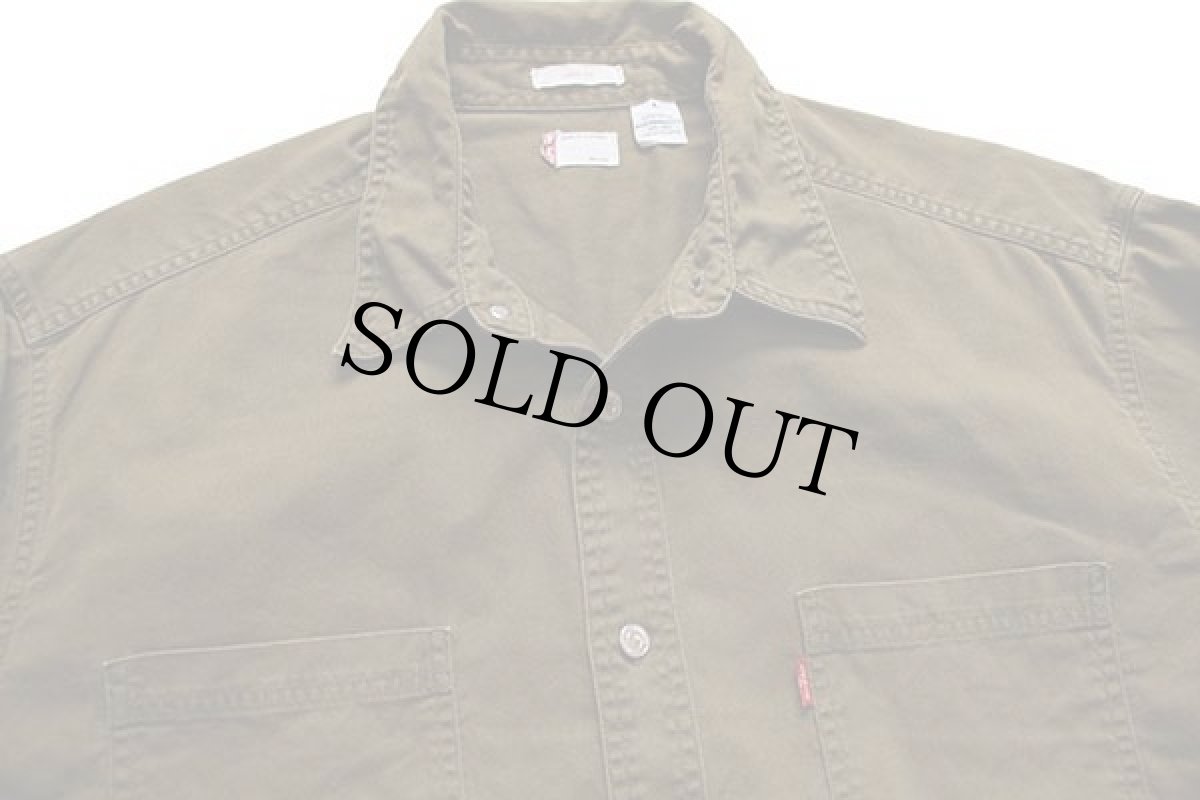 画像3: 00s Levi'sリーバイス LOOSE FIT カラーデニムシャツ オリーブ L (3)