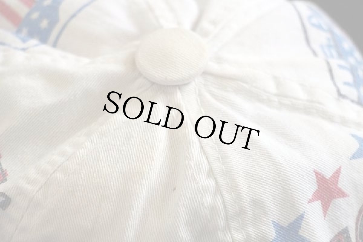 画像6: 70s 星条旗 76 スター NO1 USA 染み込みプリント コットンハット 白 BOYS L (6)