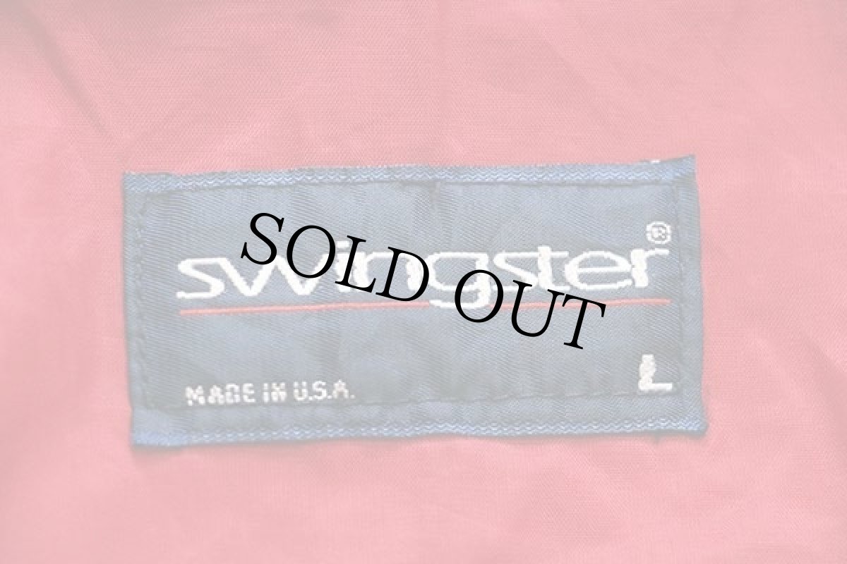 画像4: 90s USA製 swingster Snap-on Racing スナップオン チェッカーフラッグ 切り替え ナイロン レーシングジャケット 赤×黒×白 L (4)