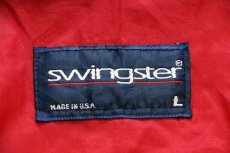 画像4: 90s USA製 swingster Snap-on Racing スナップオン チェッカーフラッグ 切り替え ナイロン レーシングジャケット 赤×黒×白 L (4)